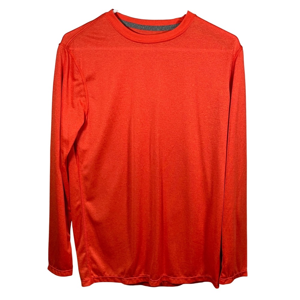Layer 8 Performance Mens Long Sleeve Qwick-Dry Shirt Orange Heather Medium
